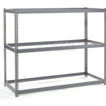 GLOBAL EQUIPMENT Wide Span Rack 48Wx48Dx60H, 3 Shelves No Deck 1200 Lb Cap. Per Level, Gray 600218